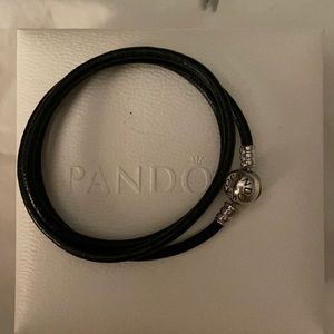 Pandora Black Leather Wrap Bracelet
